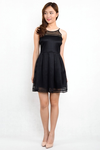 Winson Crochet Dress - Black