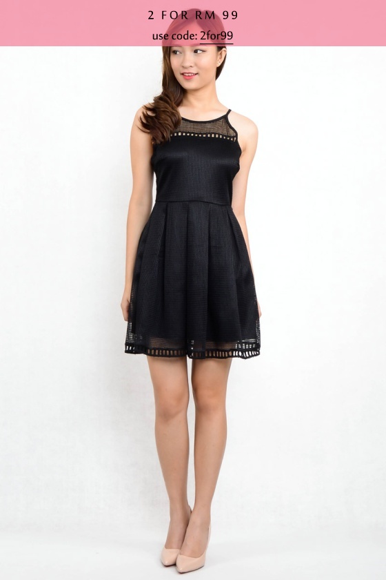 Winson Crochet Dress - Black