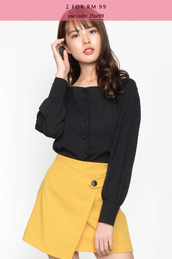 Phyliss Puff Sleeve Top - Black