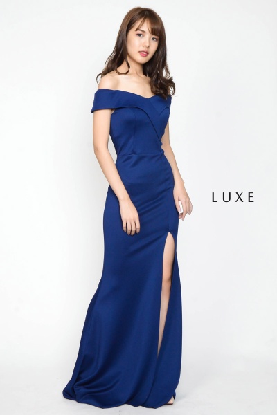 Cally Off Shoulder Maxi Dress - Blue Cally Off Shoulder Maxi Dress - Blue