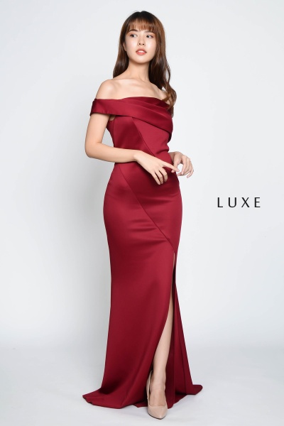 Marta Oblique Maxi Dress - Wine Marta Oblique Maxi Dress - Wine