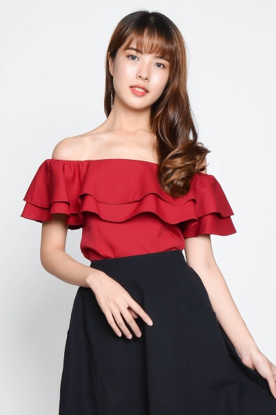 Francie Layered Top - Red