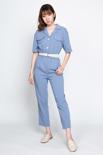 Penelope Pocket Jumpsuit - Blue