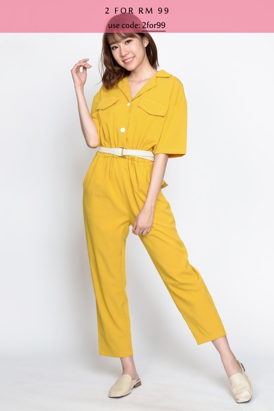 Penelope Pocket Jumpsuit - Mustard