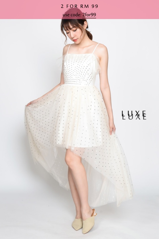 Maren Glitter High Low Dress