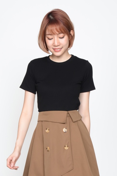 Jasmine Round Neck T - Black