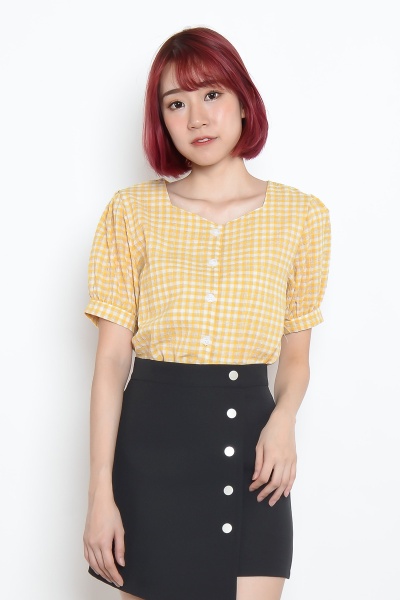 Shanda Korean Checker Top