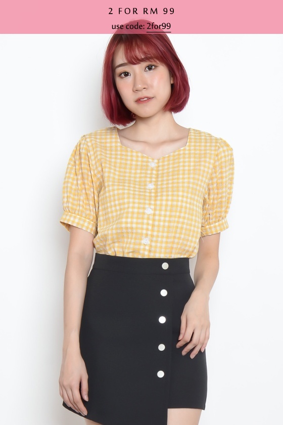 Shanda Korean Checker Top