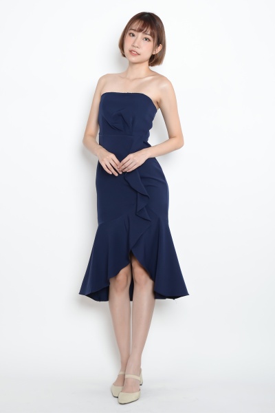 Rosalyn Tube Mermaid Dress - Navy
