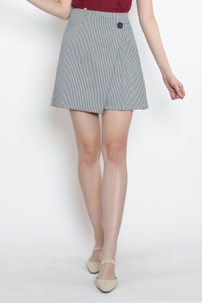 Bobbye Checker Skirt - Black