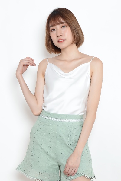 Bambi Cowl Neck Camisole - White