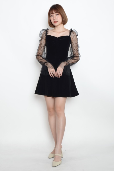 Gita Polka Sleeve Dress