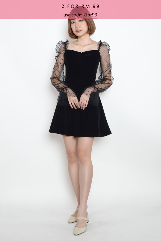 Gita Polka Sleeve Dress