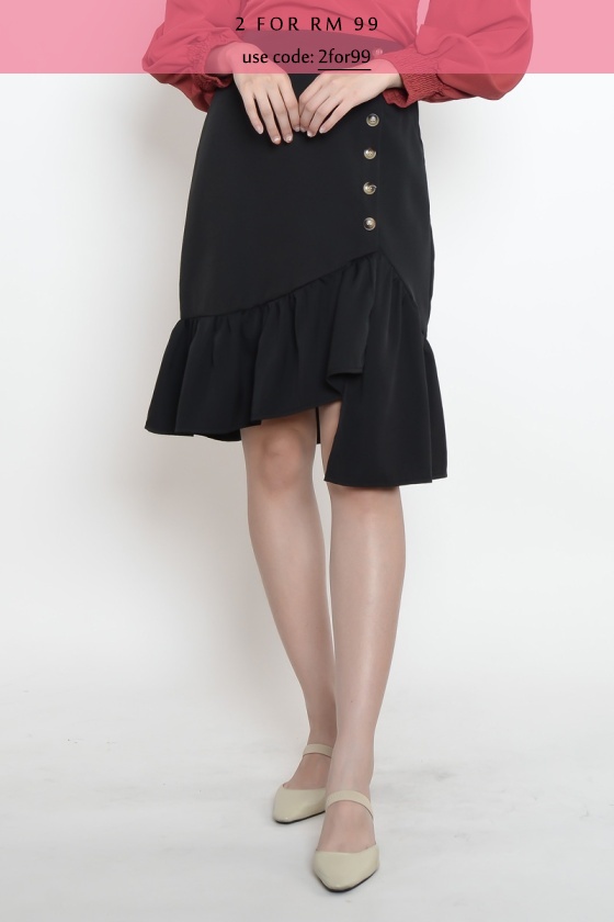 Sherise Mermaid Skirt - Black