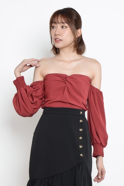Sheila Off Shoulder Top - Coral