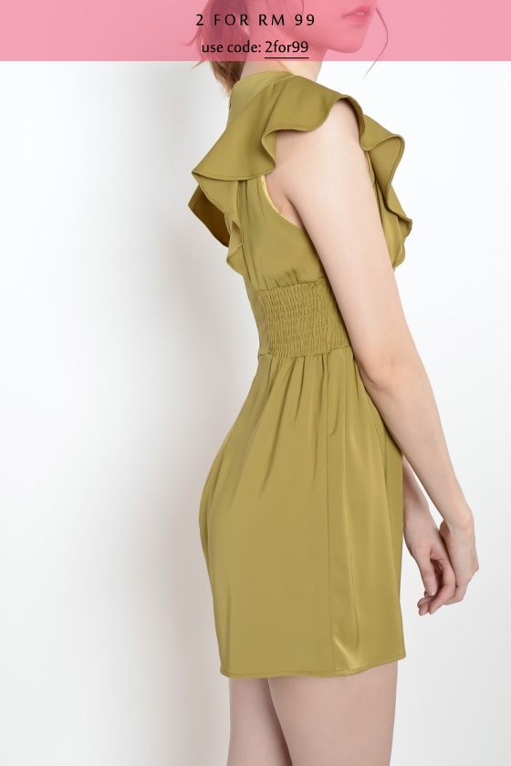 Neida Ruffle Jumpsuit - Dijon