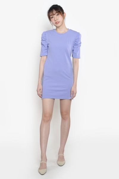 Jaelynn Puff Sleeve Dress - Light Blue