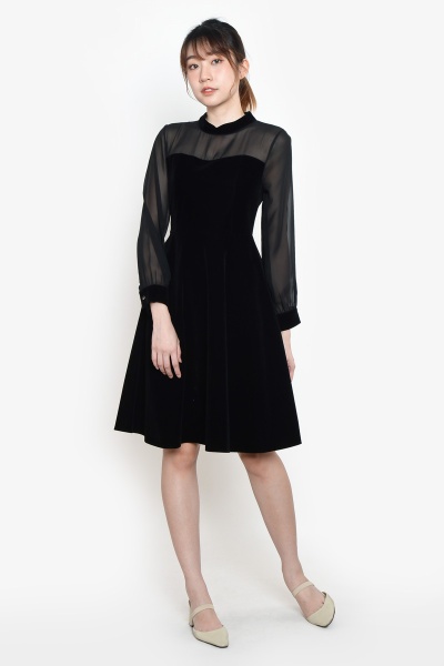 Rosella Mesh Velvet Dress