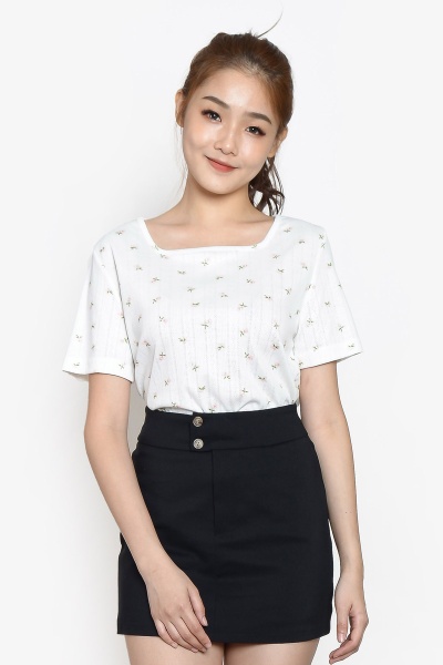 Myra Floral Top - Red