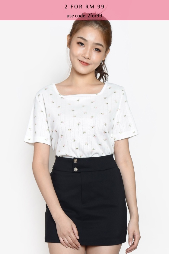 Myra Floral Top - Red