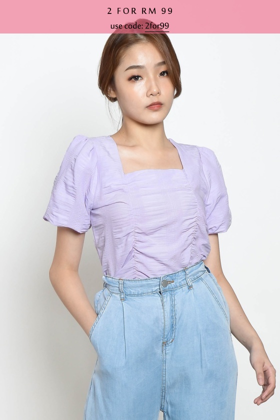 Hilda Puff Sleeve Cinched Top