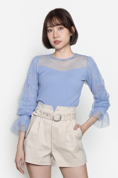 Trinh Lace Top - Ash Blue