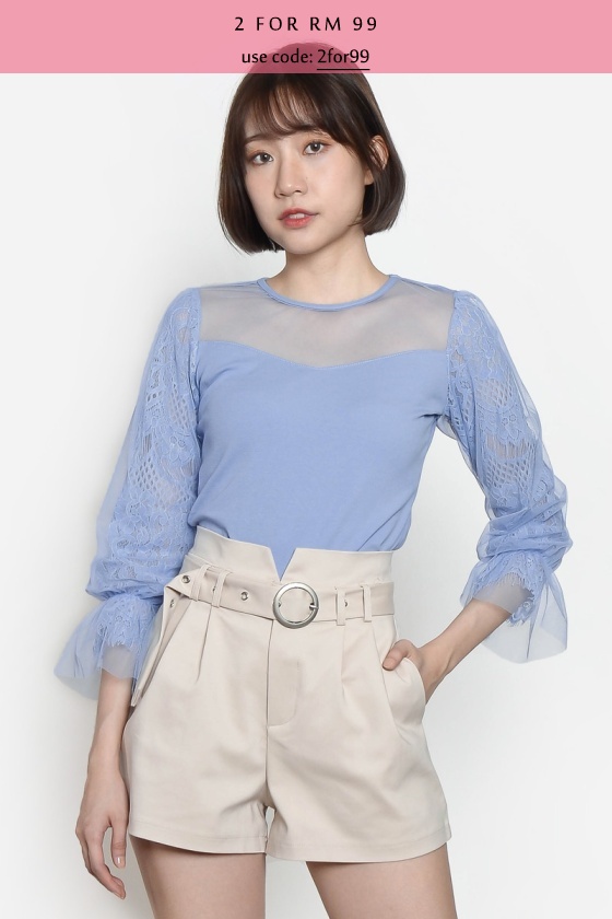 Trinh Lace Top - Ash Blue