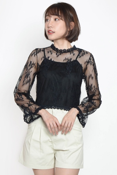 Tamala Lace Top - Black
