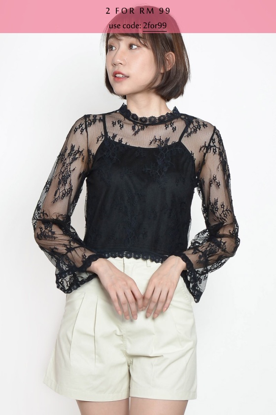 Tamala Lace Top - Black