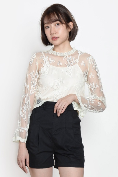 Tamala Lace Top - Beige