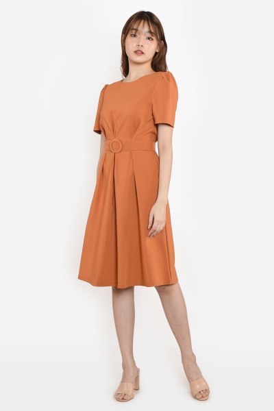 Sally Midi Work Dress - Orange