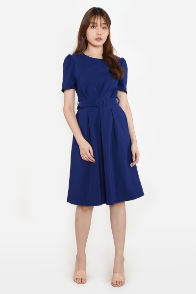 Sally Midi Work Dress - Blue