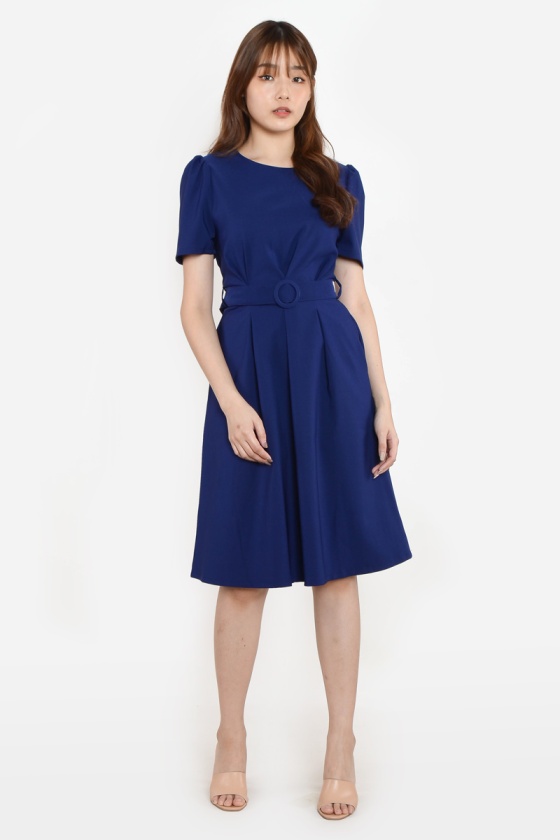 Sally Midi Work Dress - Blue