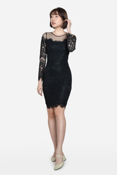 Johnnie Lace Bodycon Dress