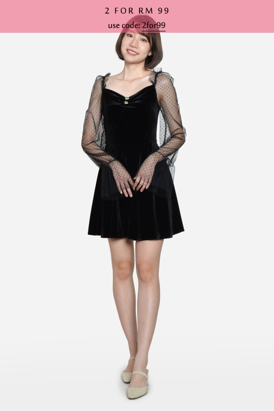 Nina Polka Sleeve Dress