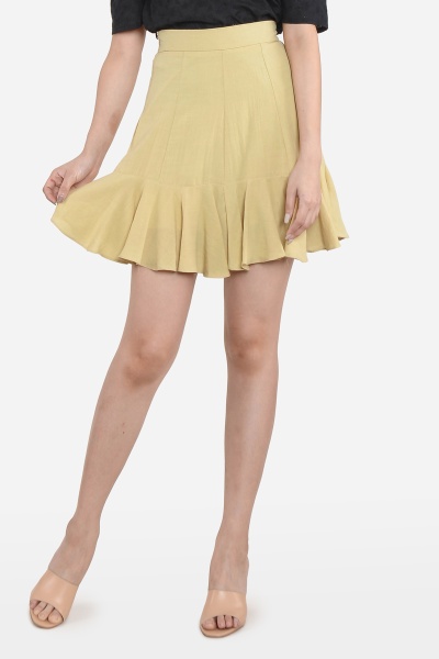 Amaya Ruffle Skirt - Yellow