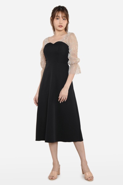 Charlene Glitter Midi Dress