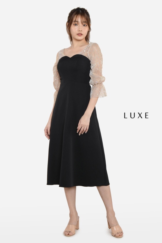 Charlene Glitter Midi Dress
