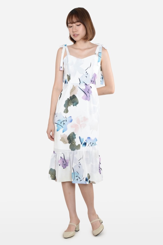Tandy Floral Mermaid Dress - Green 