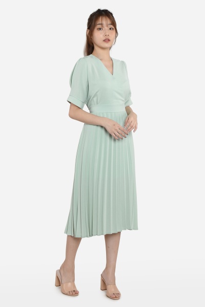 Dian Pleated Midi Dress