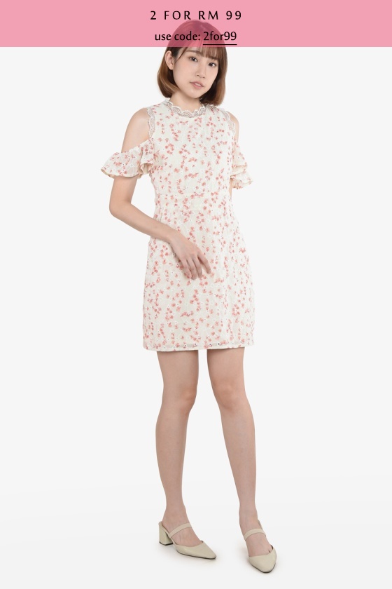 Cheryle Floral Dress - Beige
