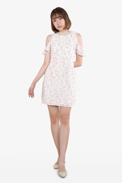 Cheryle Floral Dress - White