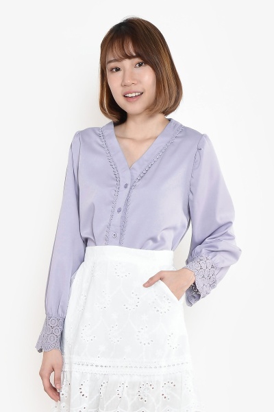 Sharla Long Sleeve Top - Purple