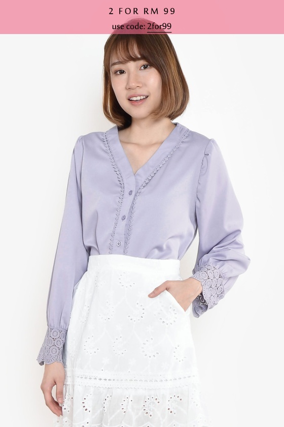 Sharla Long Sleeve Top - Purple
