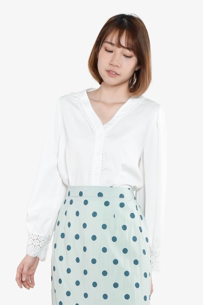 Sharla Long Sleeve Top - White