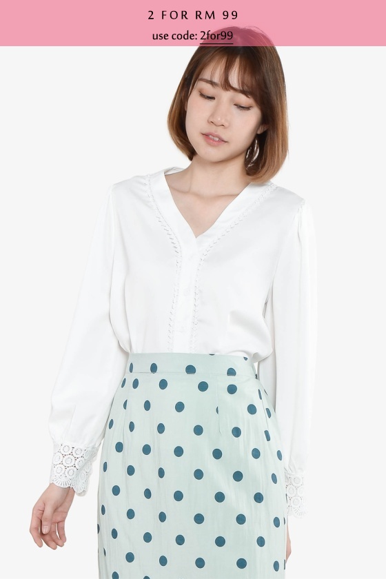 Sharla Long Sleeve Top - White