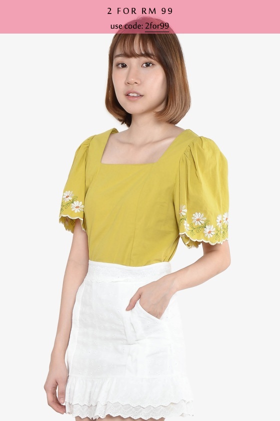 Karena Square Top - Yellow