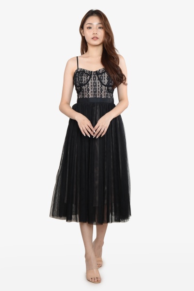 Caren Strap Dress - Black