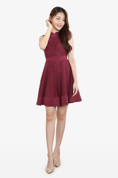 Hee Lace Cheongsam - Wine