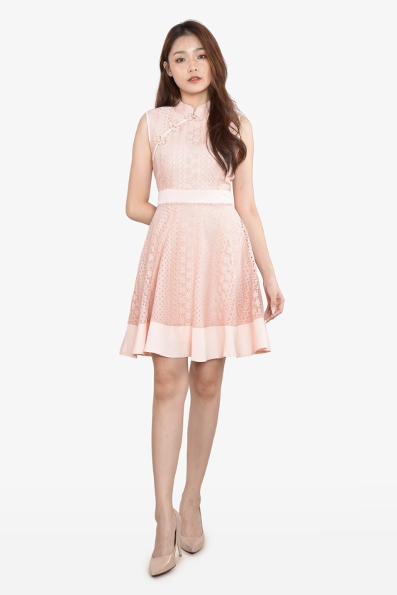 Hee Lace Cheongsam - Pink
